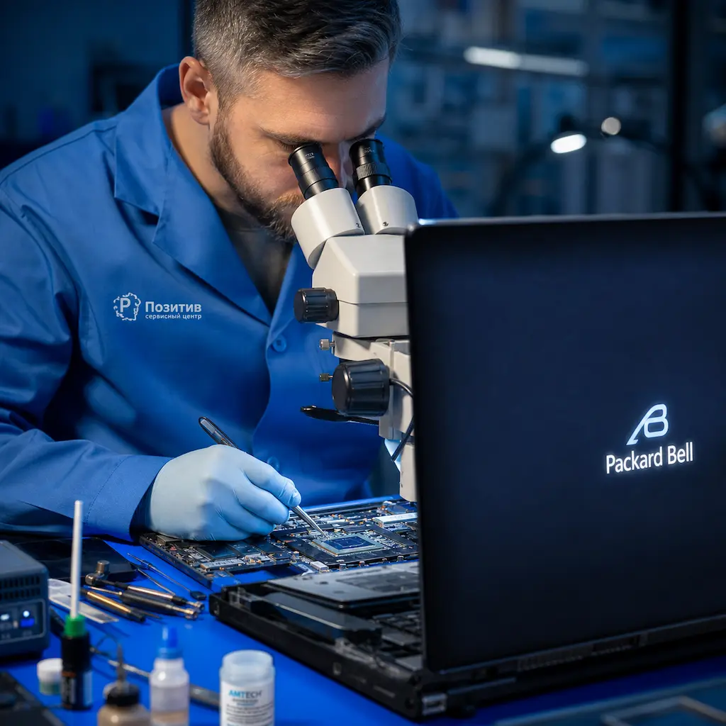 Замена видеокарты ноутбука Packard Bell в Тюмени