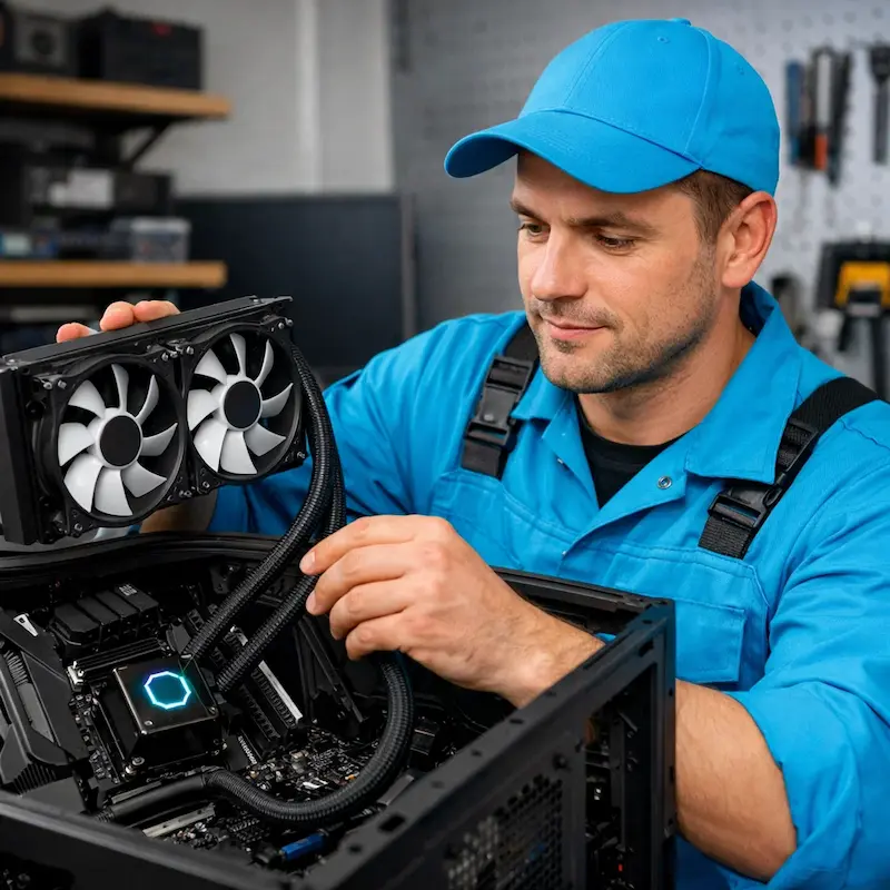 Установка водяного охлаждения на компьютер в Тюмени