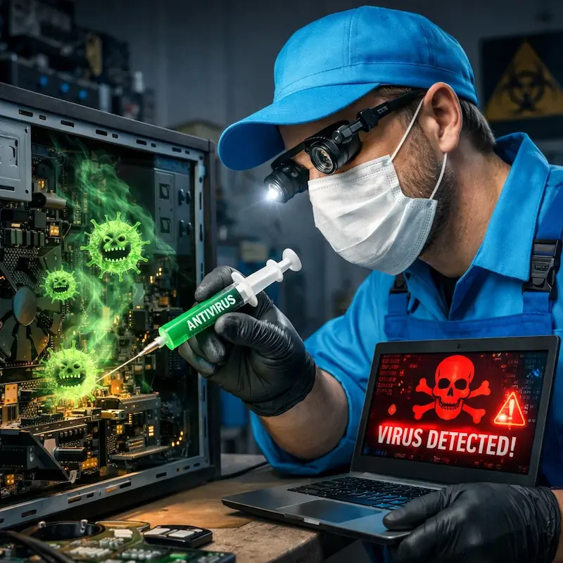 Лечение компьютера от вирусов в Тюмени на дому